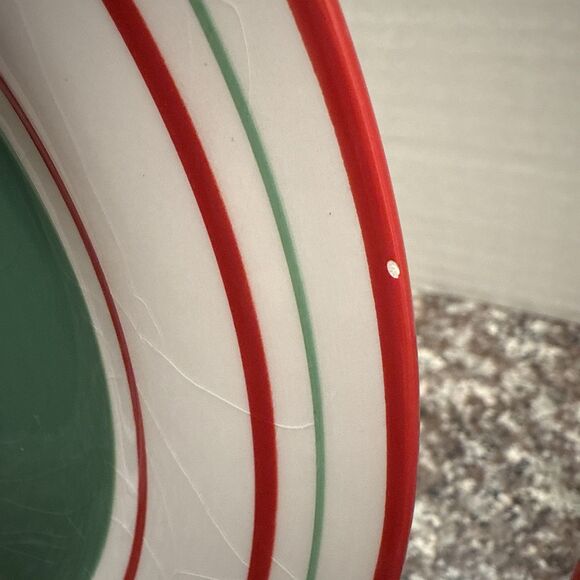 St. Nicholas Square Candy Greetings Candy Cane Plates 9" Set of 2 (two) - Picture 5 of 12